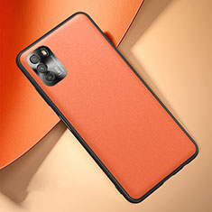 Xiaomi Poco M3用ケース 高級感 手触り良いレザー柄 QK1 Xiaomi オレンジ