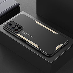 Xiaomi Poco M4 Pro 5G用ケース 高級感 手触り良い アルミメタル 製の金属製 兼シリコン カバー Xiaomi ゴールド