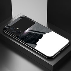 Xiaomi Poco M5 4G用ハイブリットバンパーケース プラスチック パターン 鏡面 カバー LS1 Xiaomi ブラック