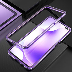 Xiaomi Poco X2用ケース 高級感 手触り良い アルミメタル 製の金属製 バンパー カバー A01 Xiaomi パープル