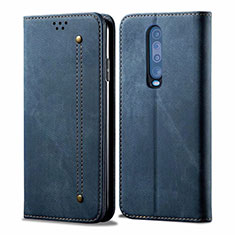 Xiaomi Poco X2用手帳型 布 スタンド L02 Xiaomi ネイビー