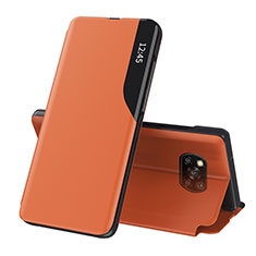 Xiaomi Poco X3用手帳型 レザーケース スタンド カバー Q01H Xiaomi オレンジ