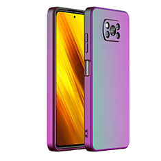 Xiaomi Poco X3用ハードケース プラスチック 質感もマット カバー ZL1 Xiaomi パープル