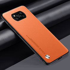 Xiaomi Poco X3用ケース 高級感 手触り良いレザー柄 S01 Xiaomi オレンジ
