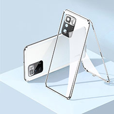 Xiaomi Poco X3 GT 5G用ケース 高級感 手触り良い アルミメタル 製の金属製 360度 フルカバーバンパー 鏡面 カバー P01 Xiaomi シルバー
