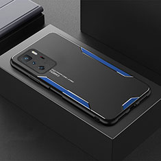 Xiaomi Poco X3 GT 5G用ケース 高級感 手触り良い アルミメタル 製の金属製 兼シリコン カバー Xiaomi ネイビー