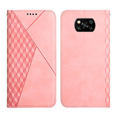 Xiaomi Poco X3 NFC用手帳型 レザーケース スタンド カバー Y02X Xiaomi ローズゴールド