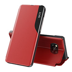 Xiaomi Poco X3 NFC用手帳型 レザーケース スタンド カバー Q01H Xiaomi レッド