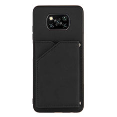 Xiaomi Poco X3 NFC用ケース 高級感 手触り良いレザー柄 Y01B Xiaomi ブラック