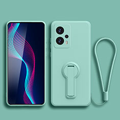 Xiaomi Poco X4 GT 5G用極薄ソフトケース シリコンケース 耐衝撃 全面保護 スタンド バンパー Xiaomi ライトグリーン