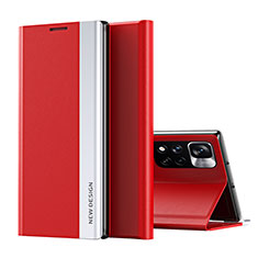 Xiaomi Poco X4 NFC用手帳型 レザーケース スタンド カバー Q01H Xiaomi レッド