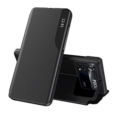 Xiaomi Poco X4 Pro 5G用手帳型 レザーケース スタンド カバー Q02H Xiaomi ブラック