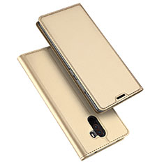 Xiaomi Pocophone F1用手帳型 レザーケース スタンド カバー Xiaomi ゴールド