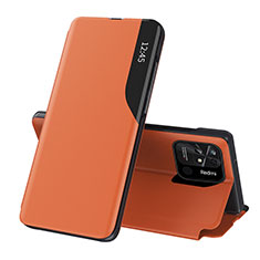Xiaomi Redmi 10 Power用手帳型 レザーケース スタンド カバー Q02H Xiaomi オレンジ