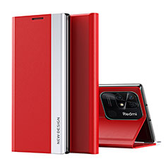 Xiaomi Redmi 10C 4G用手帳型 レザーケース スタンド カバー Q01H Xiaomi レッド