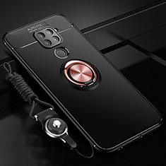 Xiaomi Redmi 10X 4G用極薄ソフトケース シリコンケース 耐衝撃 全面保護 アンド指輪 マグネット式 バンパー T01 Xiaomi ゴールド・ブラック