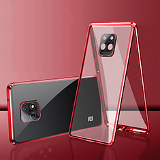 Xiaomi Redmi 10X 5G用ケース 高級感 手触り良い アルミメタル 製の金属製 360度 フルカバーバンパー 鏡面 カバー P01 Xiaomi レッド