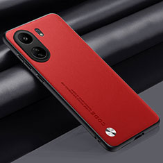 Xiaomi Redmi 13C用ケース 高級感 手触り良いレザー柄 S02 Xiaomi レッド