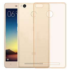 Xiaomi Redmi 3 High Edition用極薄ソフトケース シリコンケース 耐衝撃 全面保護 クリア透明 Xiaomi ゴールド