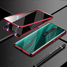 Xiaomi Redmi 8用ケース 高級感 手触り良い アルミメタル 製の金属製 360度 フルカバーバンパー 鏡面 カバー M01 Xiaomi レッド