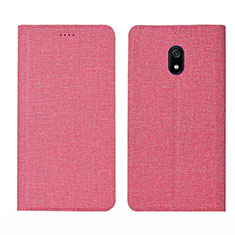 Xiaomi Redmi 8A用手帳型 布 スタンド Xiaomi ピンク