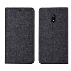 Xiaomi Redmi 8A用手帳型 布 スタンド Xiaomi ブラック