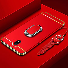 Xiaomi Redmi 8A用ケース 高級感 手触り良い メタル兼プラスチック バンパー アンド指輪 A01 Xiaomi レッド