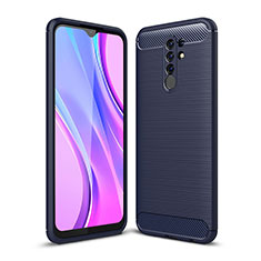 Xiaomi Redmi 9用シリコンケース ソフトタッチラバー ライン カバー WL1 Xiaomi ネイビー