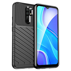 Xiaomi Redmi 9用シリコンケース ソフトタッチラバー ツイル カバー MF1 Xiaomi ブラック