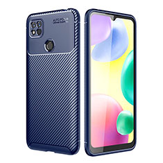 Xiaomi Redmi 9 India用シリコンケース ソフトタッチラバー ツイル カバー S01 Xiaomi ネイビー