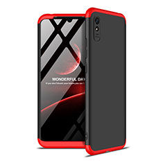 Xiaomi Redmi 9A用ハードケース プラスチック 質感もマット 前面と背面 360度 フルカバー P02 Xiaomi レッド・ブラック