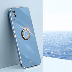 Xiaomi Redmi 9A用極薄ソフトケース シリコンケース 耐衝撃 全面保護 アンド指輪 マグネット式 バンパー XL1 Xiaomi ネイビー