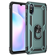 Xiaomi Redmi 9A用ハイブリットバンパーケース プラスチック アンド指輪 マグネット式 MQ3 Xiaomi グリーン