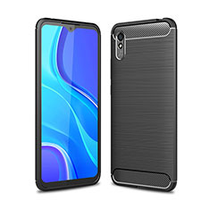 Xiaomi Redmi 9AT用シリコンケース ソフトタッチラバー ライン カバー WL1 Xiaomi ブラック