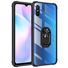 Xiaomi Redmi 9AT用ハイブリットバンパーケース プラスチック アンド指輪 マグネット式 MQ2 Xiaomi ブラック