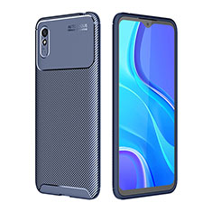 Xiaomi Redmi 9AT用シリコンケース ソフトタッチラバー ツイル カバー S01 Xiaomi ネイビー