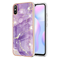 Xiaomi Redmi 9AT用シリコンケース ソフトタッチラバー バタフライ パターン カバー Y05B Xiaomi パープル