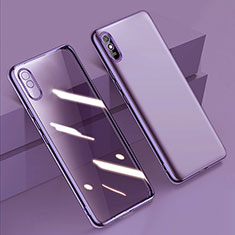 Xiaomi Redmi 9AT用極薄ソフトケース シリコンケース 耐衝撃 全面保護 クリア透明 H01 Xiaomi パープル