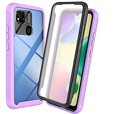 Xiaomi Redmi 9C用360度 フルカバー ハイブリットバンパーケース クリア透明 プラスチック カバー ZJ3 Xiaomi ラベンダー