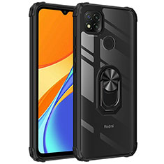 Xiaomi Redmi 9C用ハイブリットバンパーケース プラスチック アンド指輪 マグネット式 MQ2 Xiaomi ブラック