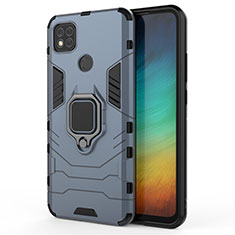 Xiaomi Redmi 9C NFC用ハイブリットバンパーケース プラスチック アンド指輪 マグネット式 Xiaomi ネイビー