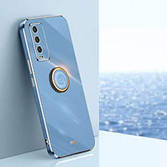 Xiaomi Redmi 9T 4G用極薄ソフトケース シリコンケース 耐衝撃 全面保護 アンド指輪 マグネット式 バンパー XL1 Xiaomi ネイビー