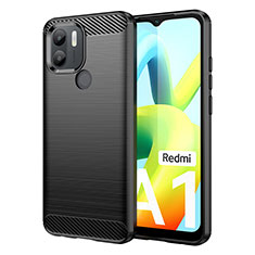 Xiaomi Redmi A1用シリコンケース ソフトタッチラバー ライン カバー Xiaomi ブラック