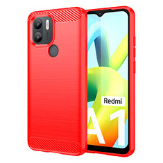 Xiaomi Redmi A2 Plus用シリコンケース ソフトタッチラバー ライン カバー Xiaomi レッド
