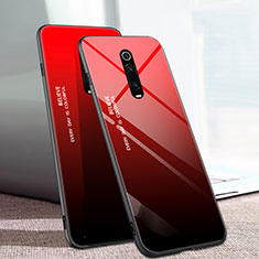Xiaomi Redmi K20用ハイブリットバンパーケース プラスチック 鏡面 虹 グラデーション 勾配色 カバー H01 Xiaomi レッド