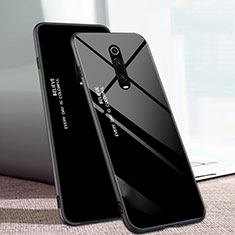 Xiaomi Redmi K20用ハイブリットバンパーケース プラスチック 鏡面 虹 グラデーション 勾配色 カバー H01 Xiaomi ブラック