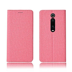 Xiaomi Redmi K20 Pro用手帳型 布 スタンド H01 Xiaomi ピンク