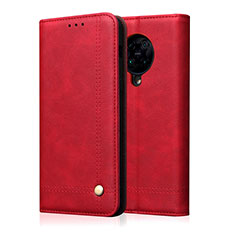 Xiaomi Redmi K30 Pro Zoom用手帳型 レザーケース スタンド カバー T04 Xiaomi レッド