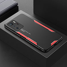 Xiaomi Redmi Note 10 Pro 5G用ケース 高級感 手触り良い アルミメタル 製の金属製 兼シリコン カバー Xiaomi レッド