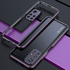 Xiaomi Redmi Note 11 5G用ケース 高級感 手触り良い アルミメタル 製の金属製 バンパー カバー S02 Xiaomi パープル